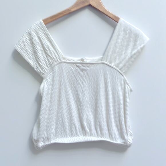 Madewell Crinkle-Knit Button Front Top Size M - Picture 4 of 8